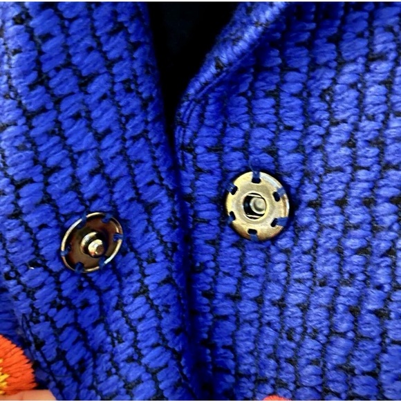 Johnny Was Women's Biya Floral Embroidered Coat Blue - Size Medium LIGHTWEIGHT! - Picture 7 of 10